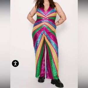Nasty Gal Vibrant Sequin Jumpsuit